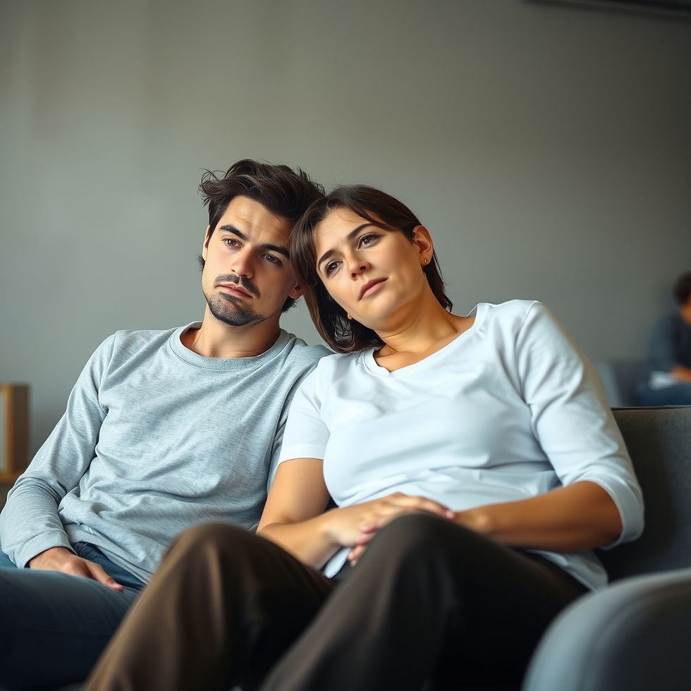Couple leaning head to head, showing emotional closeness linked to compulsive caregiving in relationships