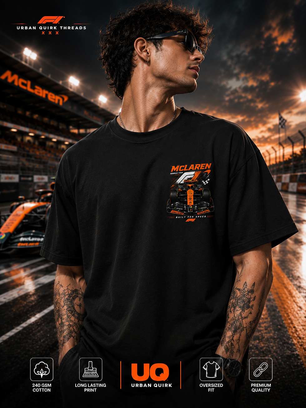 Thumbnail: McLaren F1 Oversized T-Shirt | Premium 240 GSM Cotton Formula 1 Streetwear