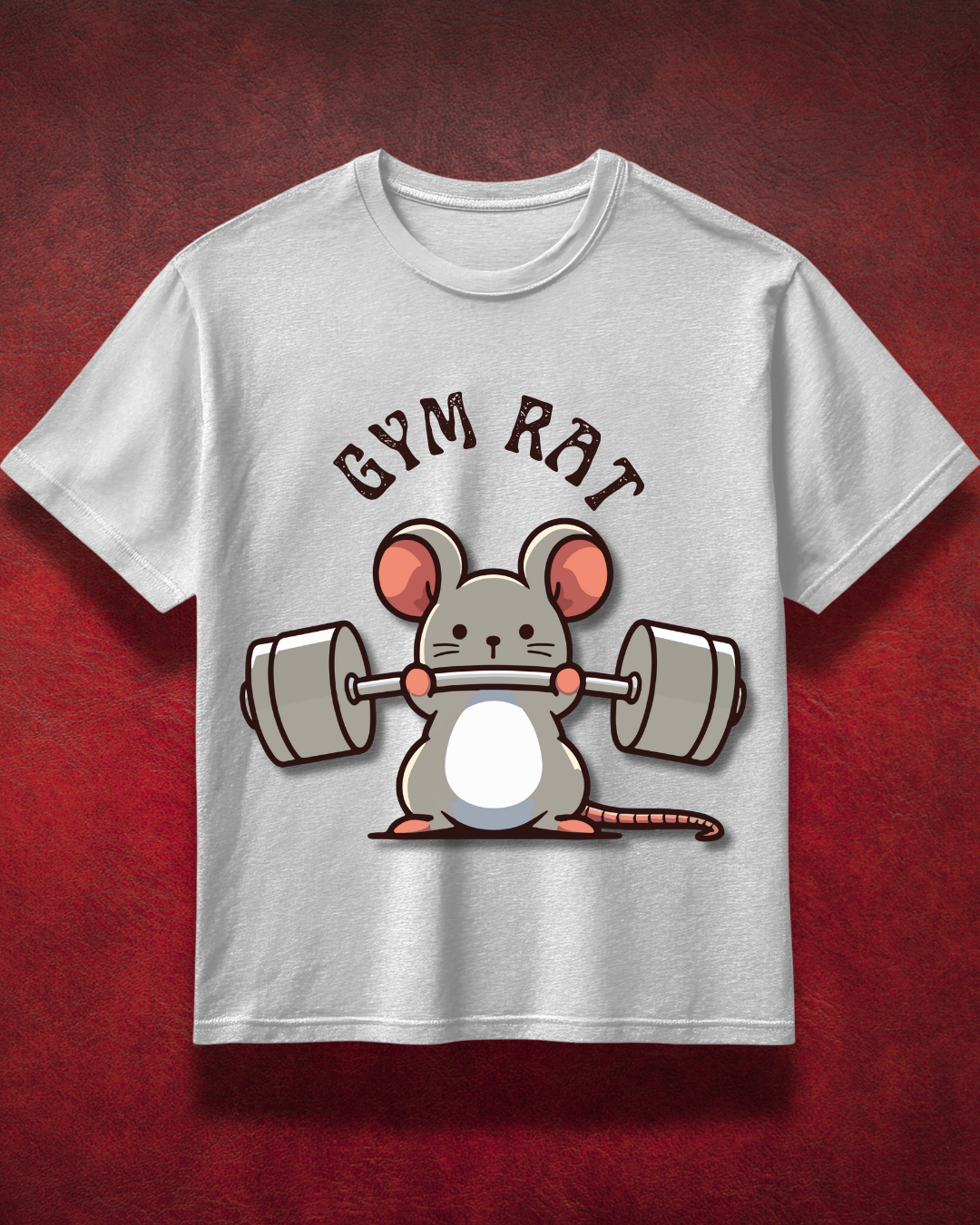 Gym Rat T-shirt Light Grey Urban Quirk Gym Wear | Fitness Tshirt Online