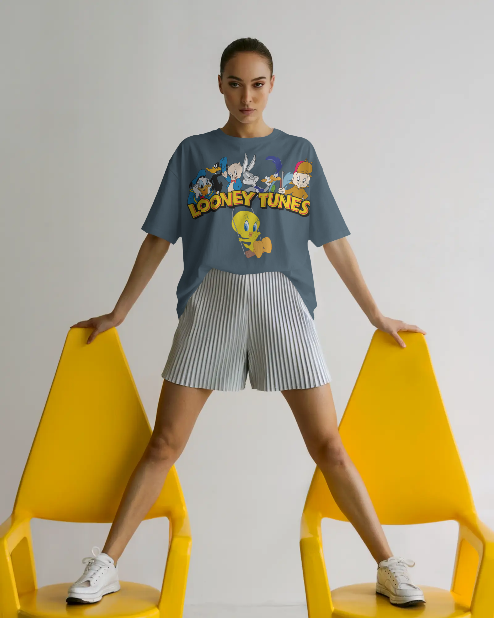 Looney Tunes Family Urban Quirk Street Wear – Ash Grey Edition | Urban Quirk