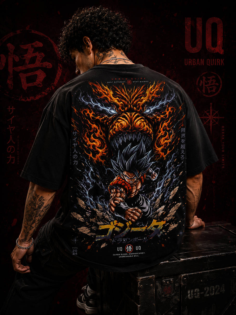 Thumbnail: Dragon Ball Goku Oversized T-Shirt | Premium 240 GSM Cotton Anime Streetwear