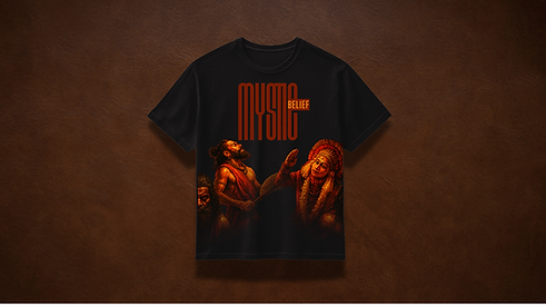 Kantara Tribute Urban Quirk Classic Black Oversized T-Shirt (Presentation)