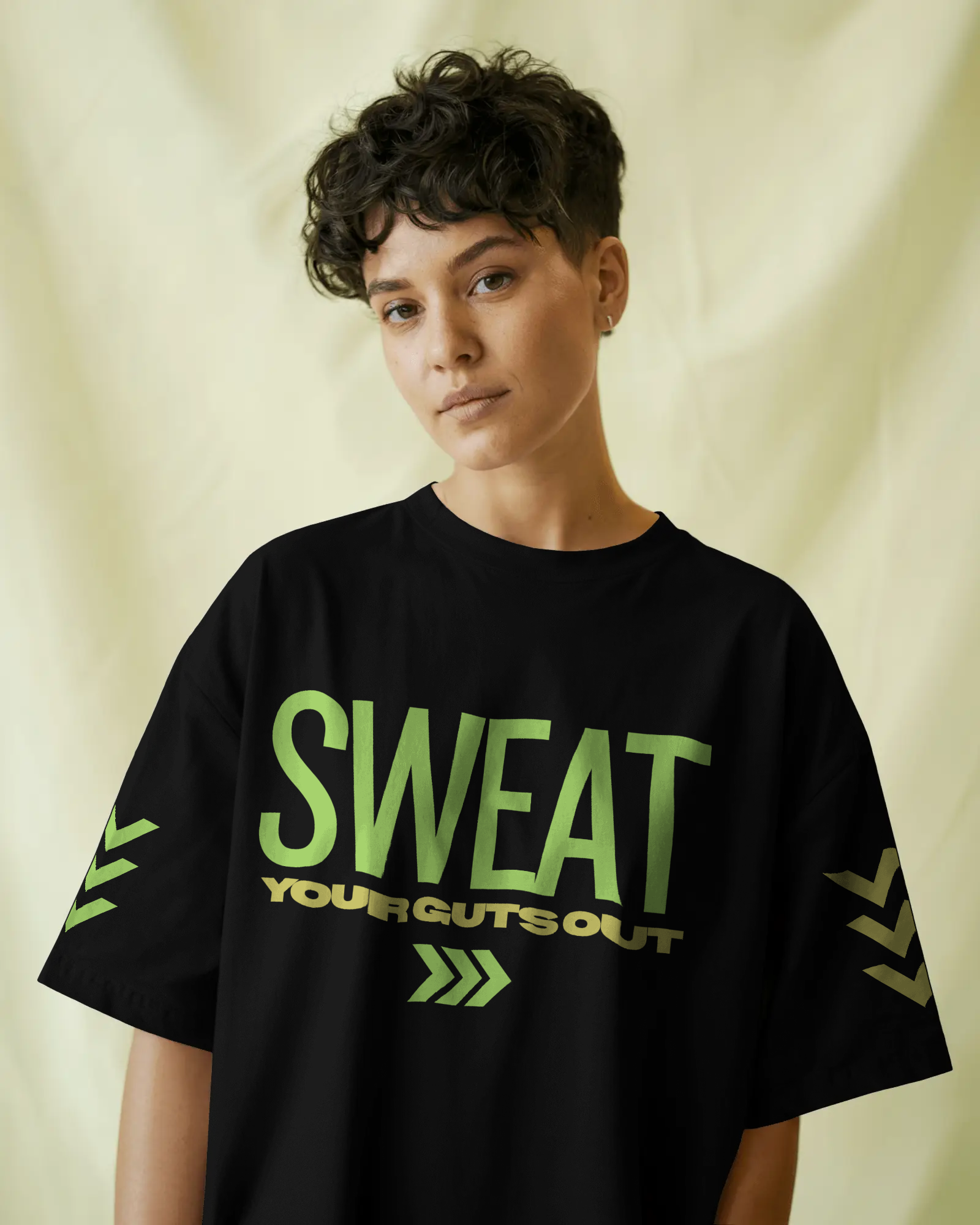Sweat Gym Wear T-shirt Black Urban Quirk Oversized Gym Tshirts Online