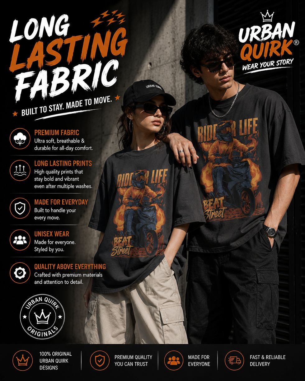Thumbnail: Ride Your Life – Beat Street Edition Oversized Tee | Urban Quirk