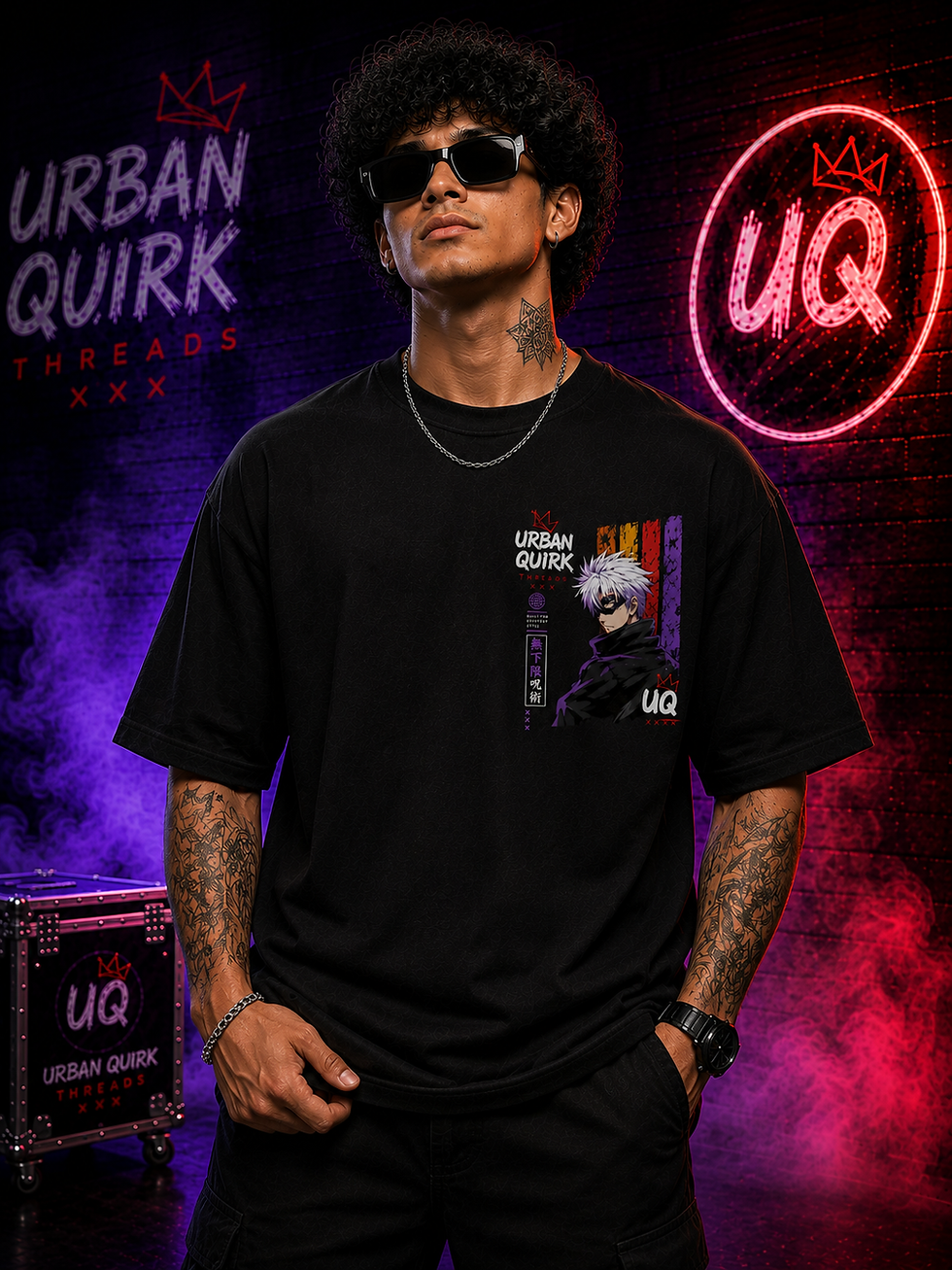 Thumbnail: Gojo Oversized T-Shirt | Premium 240 GSM Cotton Anime Streetwear