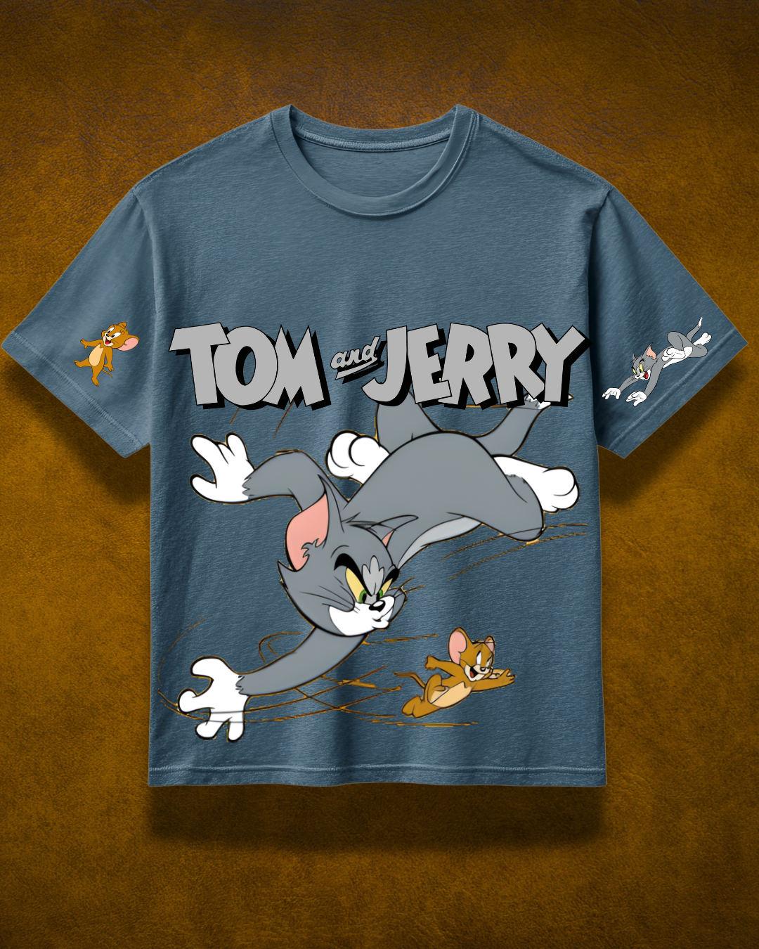 Tom Jerry T-shirt Ash Grey Urban Quirk | Cartoon Tshirt Tom And Jerry