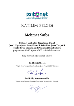 Psikonet Çocuk-Ergen Şema Terapi