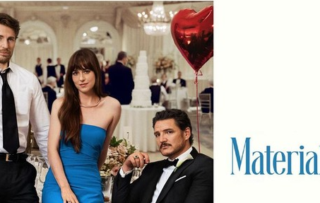 Dakota Johnson con Pedro Pascal y Chris Evans