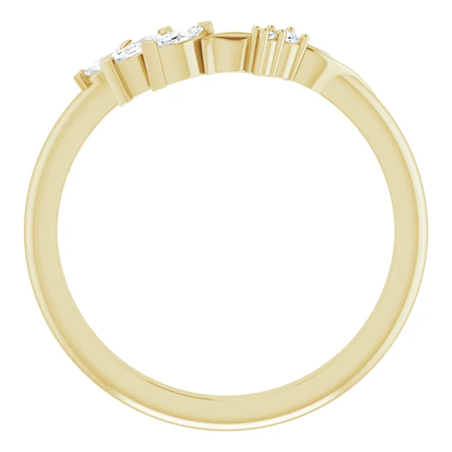 Thumbnail: 14K Yellow 1/6 CTW Natural Diamond Floral Contour Band