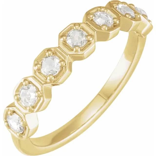 Thumbnail: 14K Yellow 1/4 CTW Natural Rose-Cut Diamond Anniversary Band