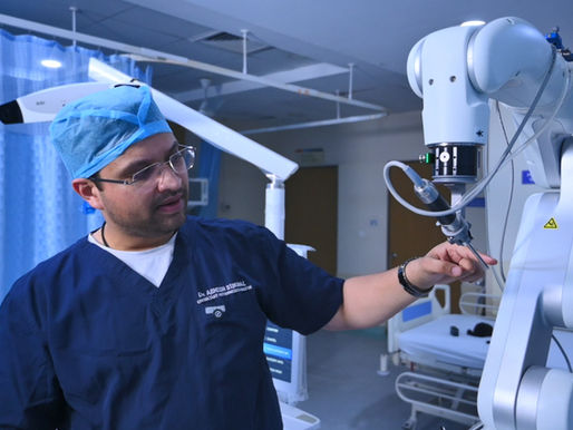 Udaipur Paras Hospital Orthopedic Surgeon Dr Ashish Singhal shows robotic technology for knee replacement 