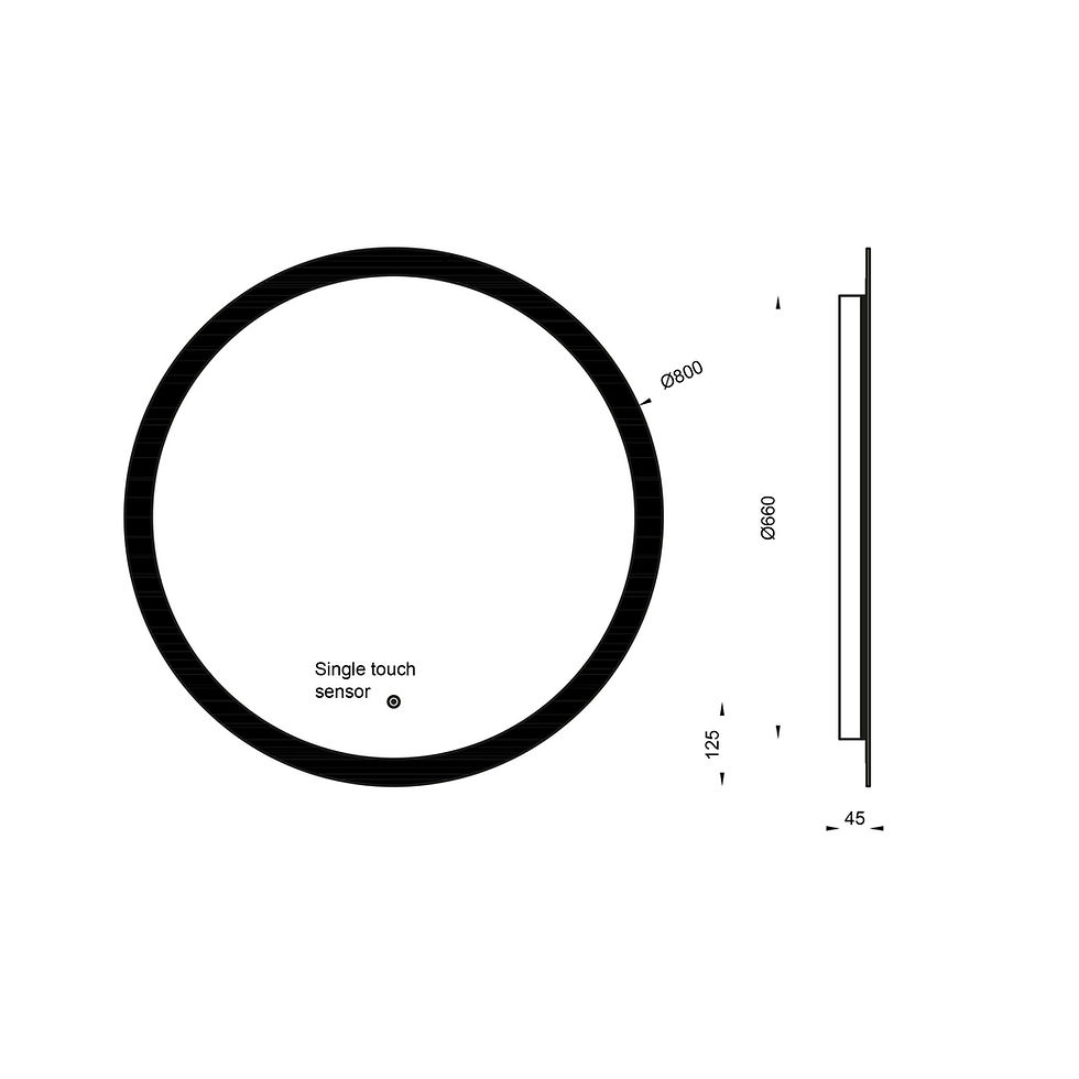 Thumbnail: Scudo Lunar LED Mirror W/Demister Pad 800mm