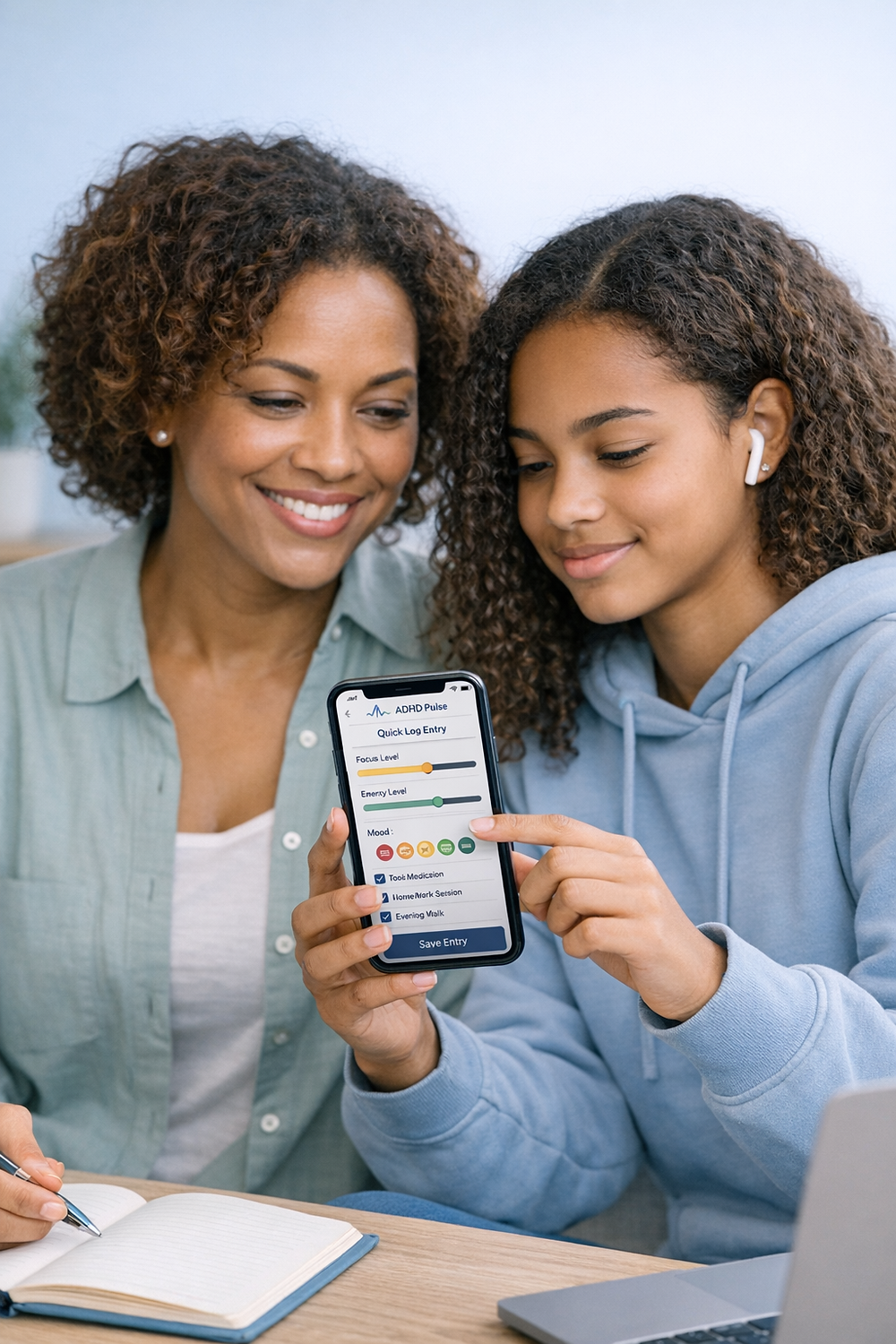 mother and young adult users