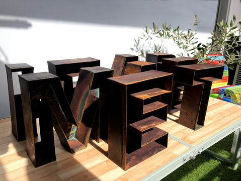 レトロ箱文字サイン