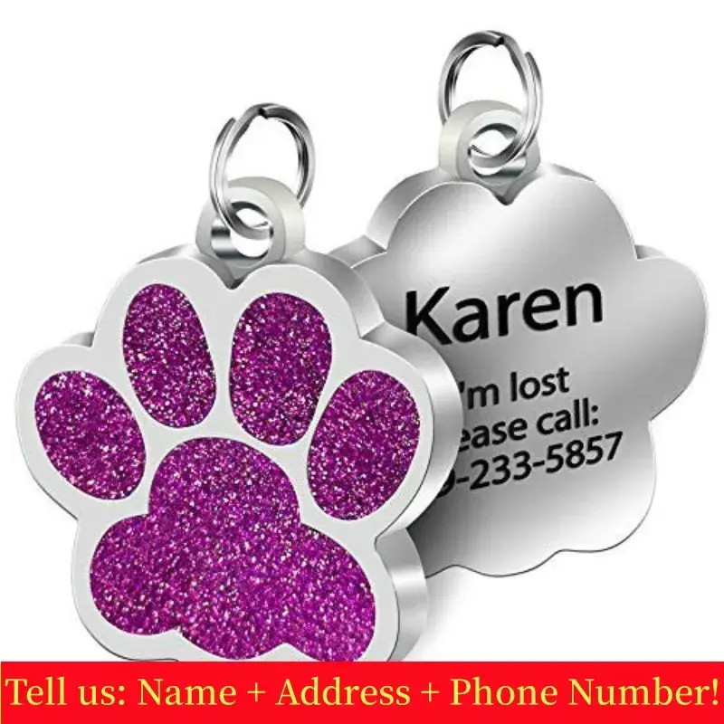 Thumbnail: Personalized Dog Cat Tags Engraved Cat/Dog