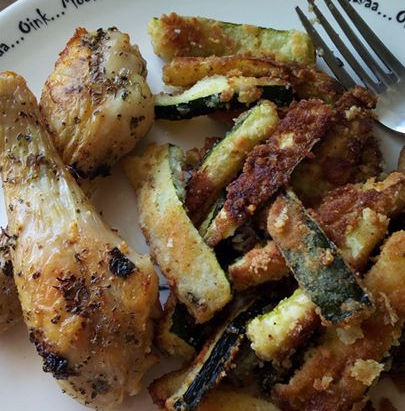 Pulpe de pui cu zucchini schnitzel