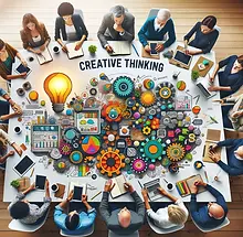 DALL·E 2024-02-12 00.14.12 - Create a realistic photo of an edutainment course on creative