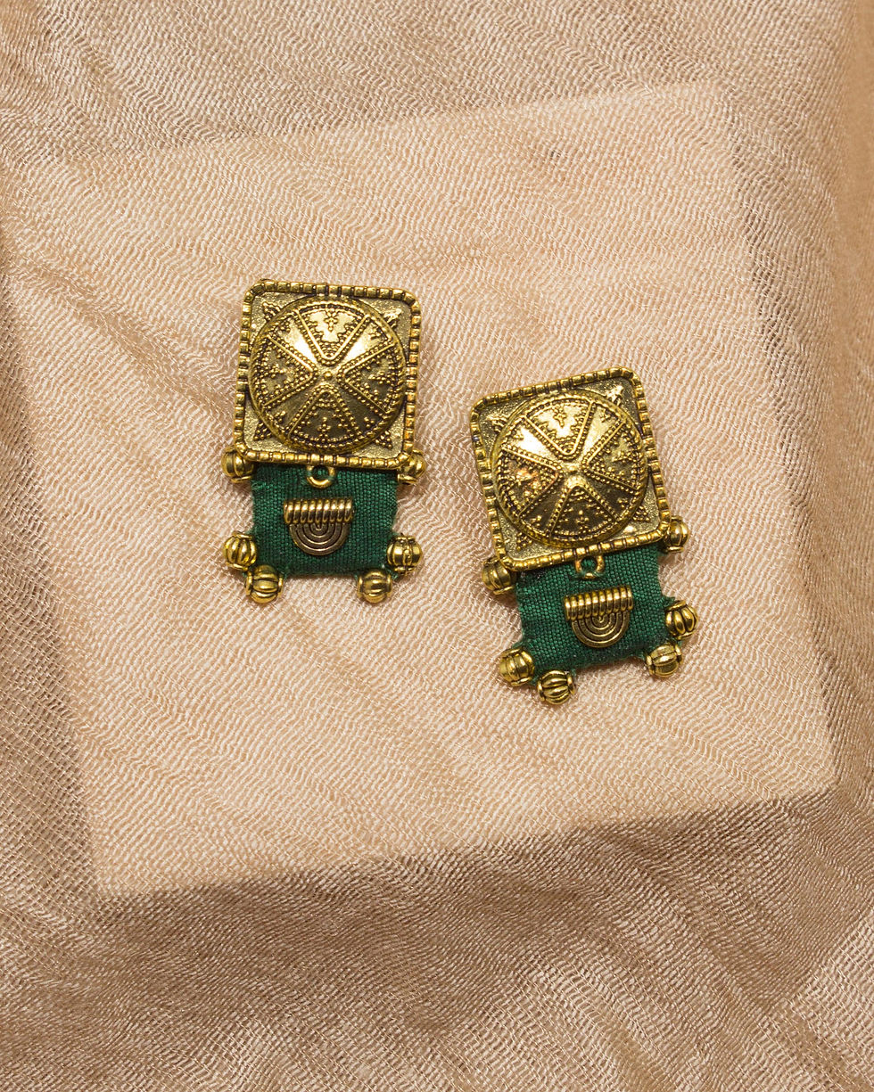 Thumbnail: Small Rectangle Earrings - Gold