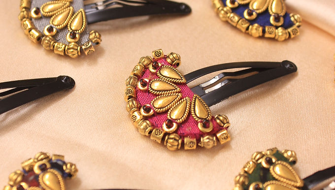 Half Round Hair Clip - Gold