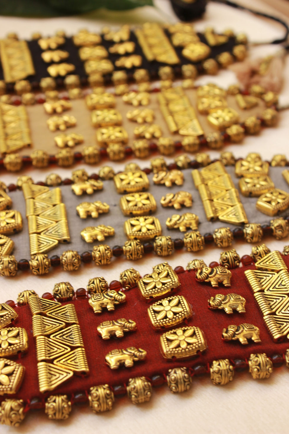 Thumbnail: Elephant Choker-cum-Armlet - Gold