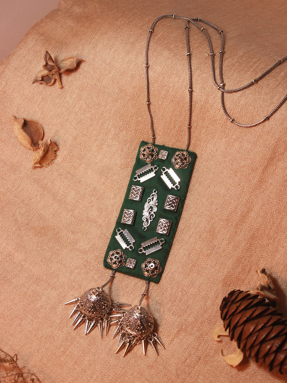 Thumbnail: Jhumka Necklace - Silver