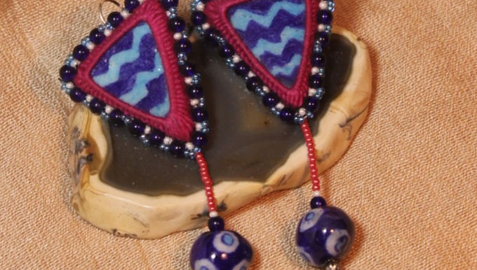 Arrow Earrings - Pink & Blue