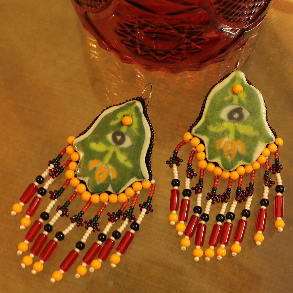 Thumbnail: Hamsa Earrings - Green