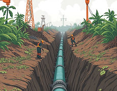 workers in a construction site for oil and gas pipeline in a trench in the niger delta.jpg
