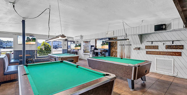 Three pool tables