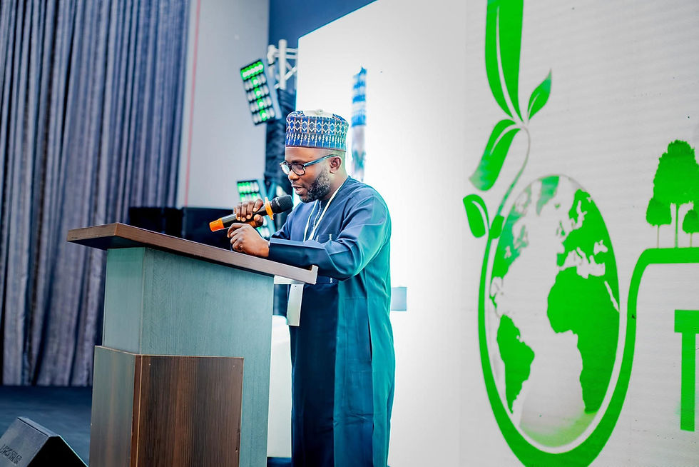 Director General of NITDA, Kashifu Inuwa Abdullahi, represented by Dr. Aristotle Onumo, Director of Stakeholders Management and Partnerships, delivering a keynote address at the African Creators Conference 2025, held at the Women Development Centre, Abuja, on the theme “The Future of Digital Economy: Artificial Intelligence as Catalyst.”