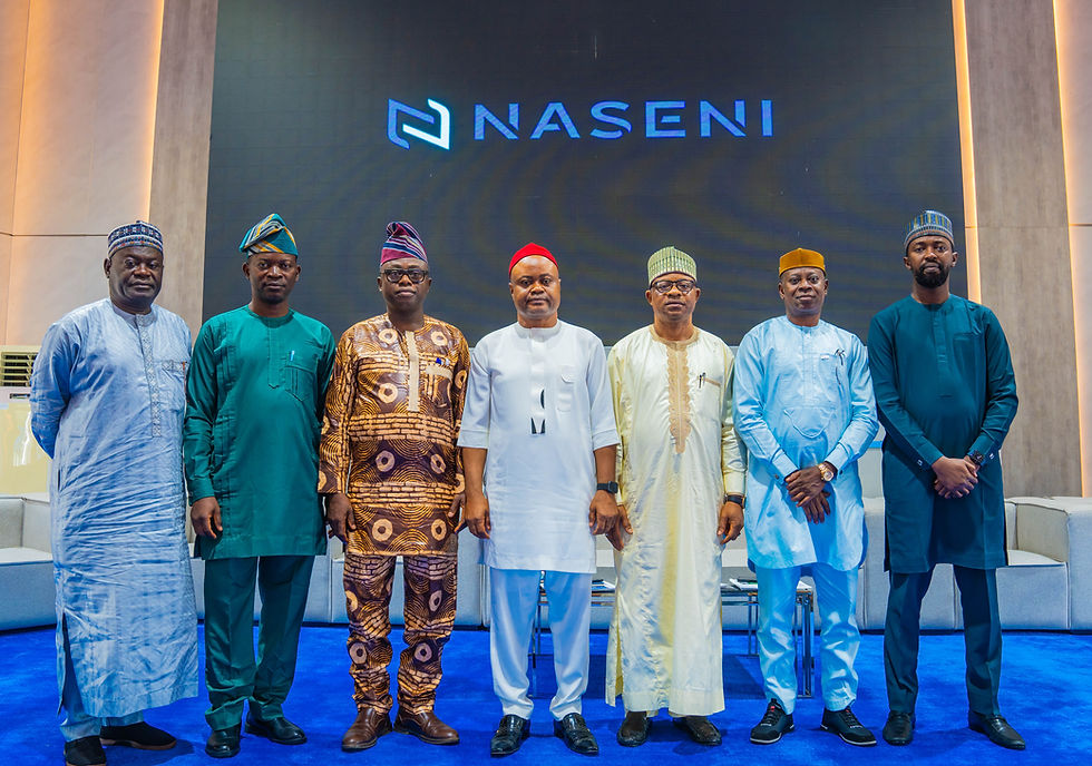L-R: Overseeing Officer, Agricultural Machinery and Equipment Development Institute (AMEDI), Lafia, Engr. Mustafa Usman; Deputy Director, Engineering Infrastructure, NASENI, Engr. Dr. Emmanuel Ajani; Director, Manufacturing Services Department, NASENI, Engr. Dr. Olayode Olasupo; Research Director, NASENI, Engr. Dr. Patrick Okwu; EVC/CEO of NASENI, Mr. Khalil Suleiman Halilu (represented by Research Director, NASENI, Engr. Prof. Abdulmalik Onuwe); Director, Planning and Policy Analysis, NASENI, Dr. MacDonald Aloko; and Coordinator, NASENI Research Commercialization Grant Programme (NRCGP), Engr. Dr. Anas Yazid, during the Zonal Sensitization Programme held Wednesday, September 24, 2025, at NASENI Headquarters, Abuja.