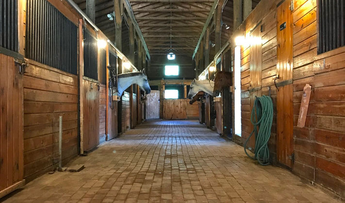 inside barn