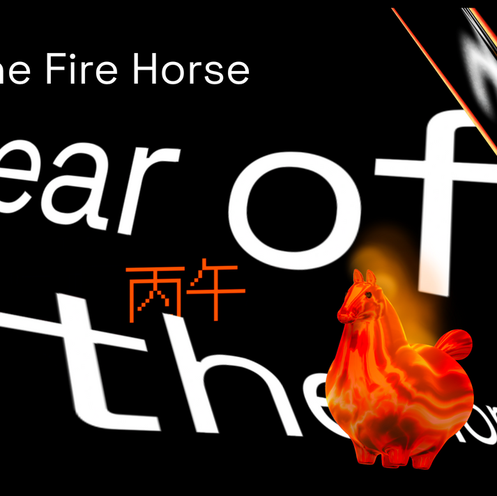 Fire Horse Interactive Animation with Liquid Glass