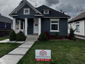 double hung windows on blue sided home in salt lake city