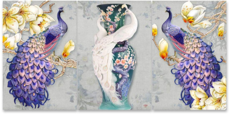 Thumbnail: One Touch 3 Pcs MDF Lenticular Picture For Home Decoration Digital Reprint 18 In
