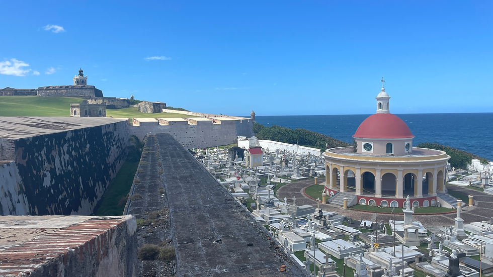 El Morro is background and Santa Maria Magdalena de Pazzis Cemetery in foreground