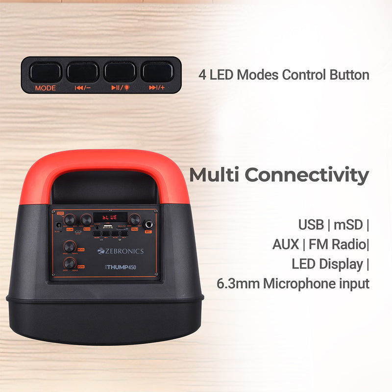 Thumbnail: Zebronics 40W RMS party speaker with wired Mic-ZEB-THUMP450