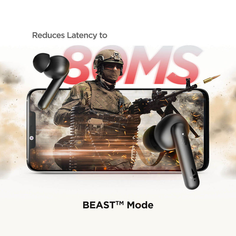 Thumbnail: Boat IPX4 Bluetooth Earbuds with upto 42Hrs backup-Airdopes148