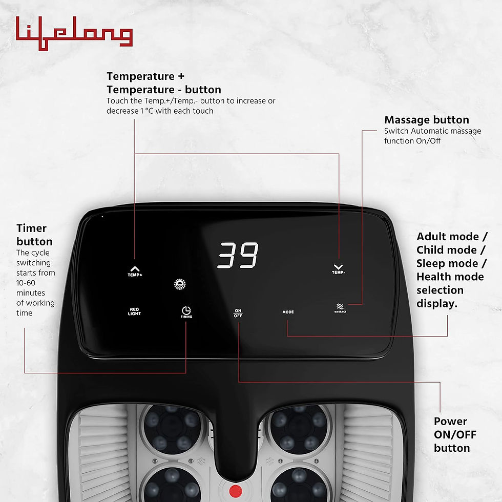 Thumbnail: Lifelong Foot Spa Massager Foot Spa with Digital Screen-LLM477