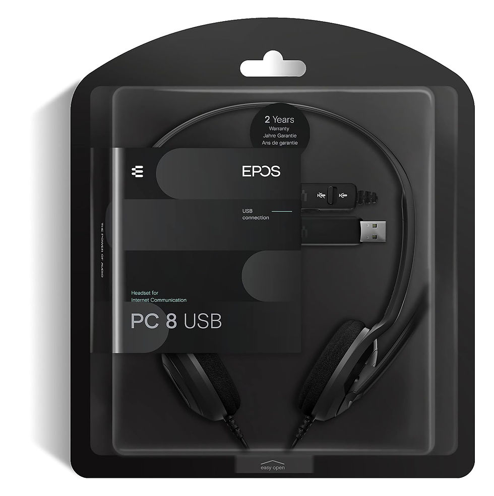 Thumbnail: Epos PC 8 Over-Ear USB, Wired VOIP Headphone with Mic