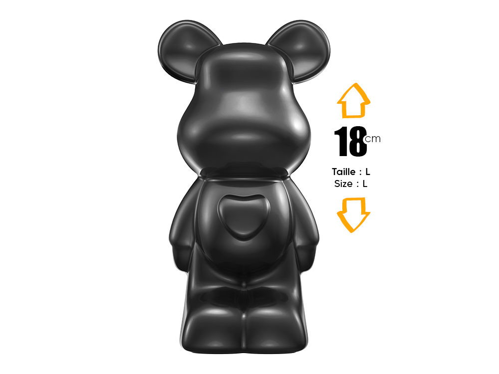 Statuette décorative tirelire céramique - 18cm - Coloris Noir