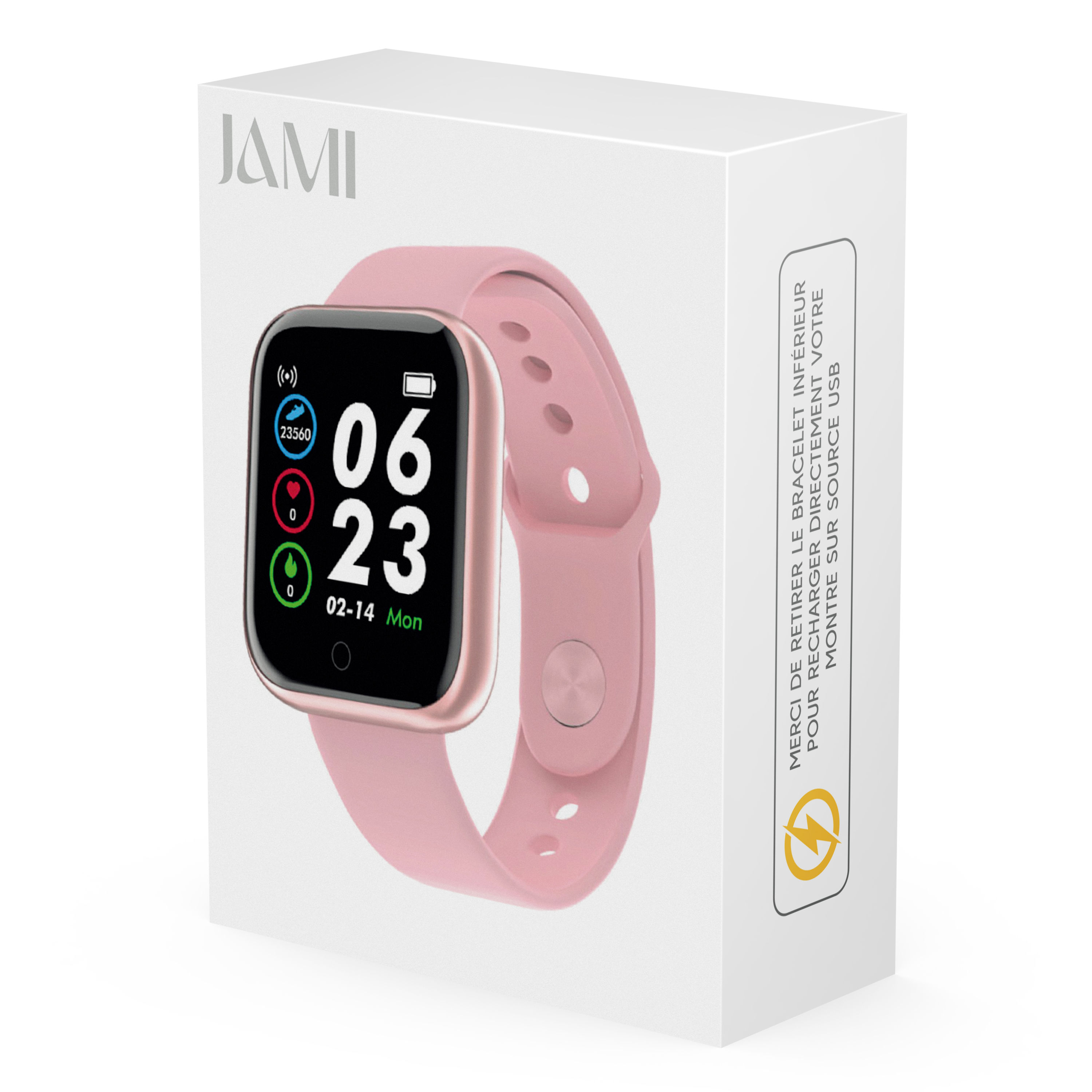 Montre connectée intelligente Bluetooth - Coloris Rose