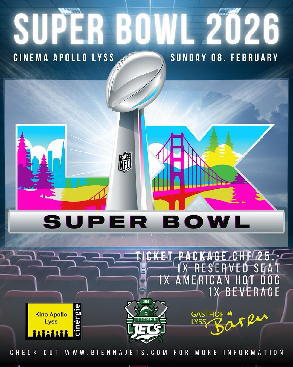 Super Bowl LX en direct à Lyss – Le grand rendez-vous du football américain au cinéma!