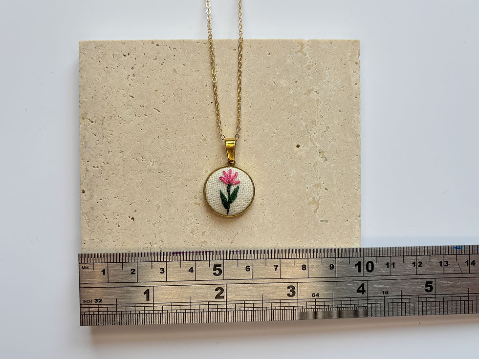 Thumbnail: Floral hand embroidered necklace