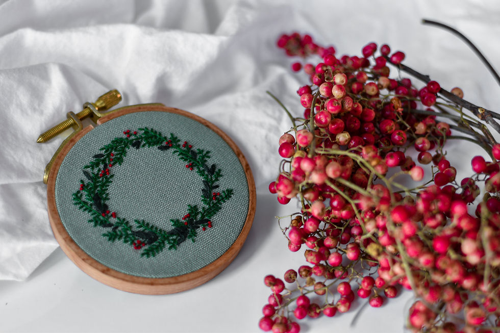 Thumbnail: Wreath christmas decoration embroidery kit