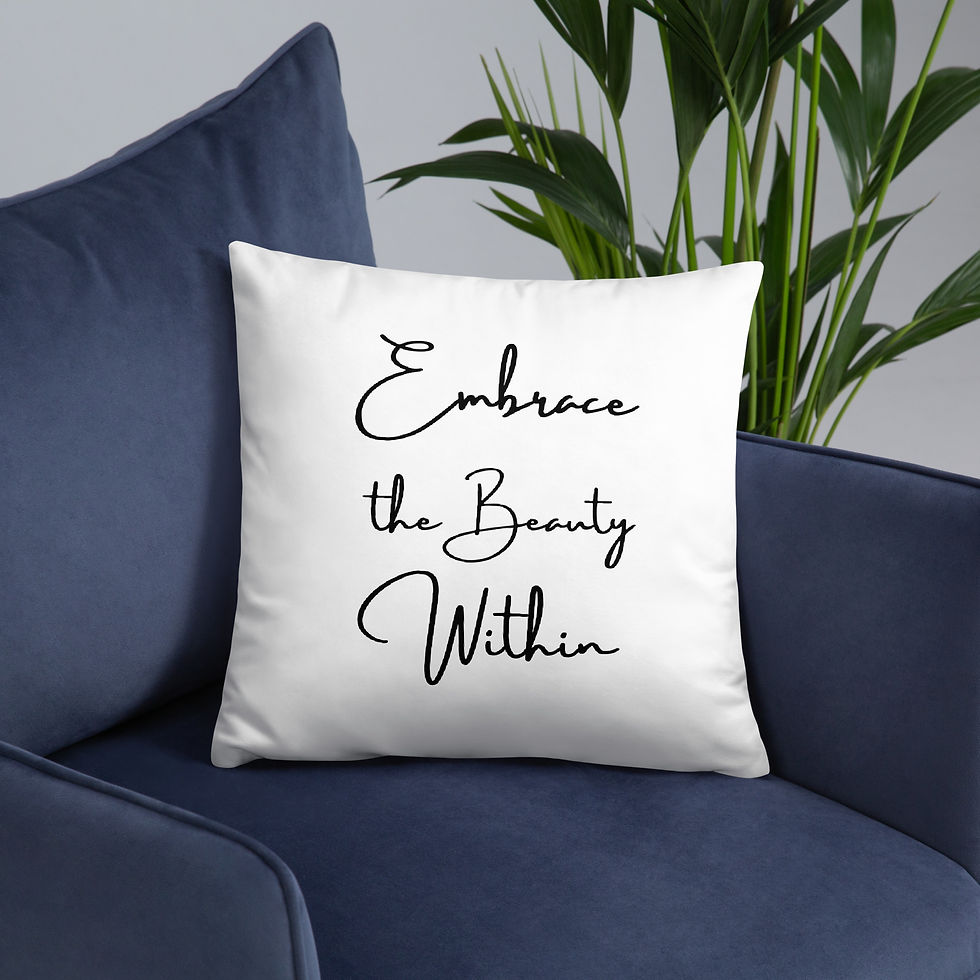 Thumbnail: White "Beauty Within" Pillow