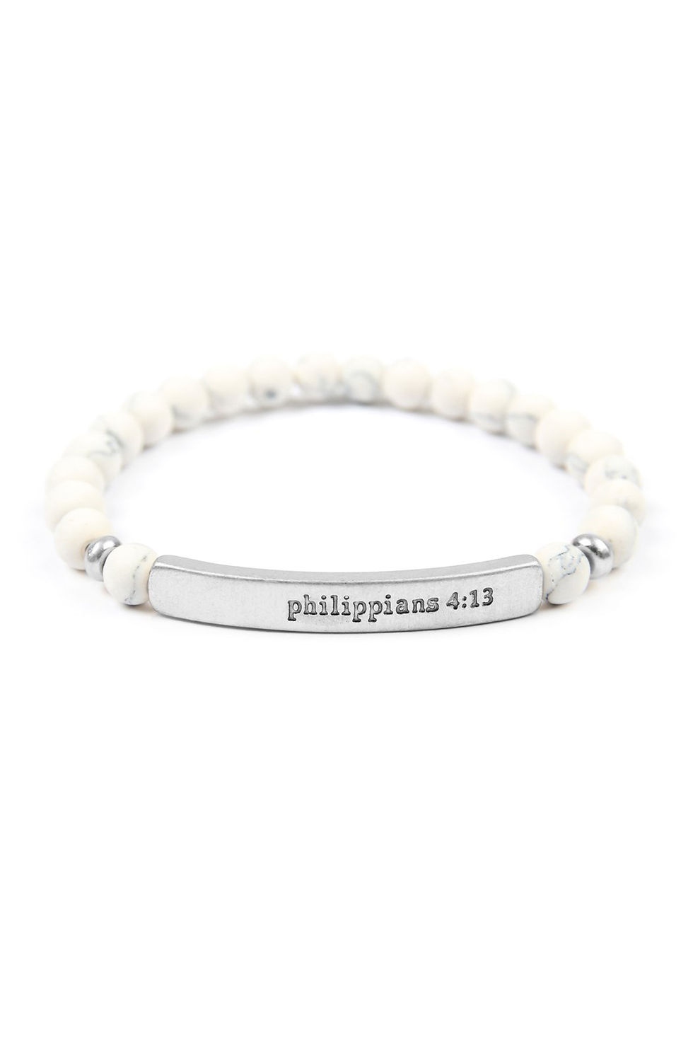 Thumbnail: "Philippians 4:13" Natural Stone Stretch Bracelet