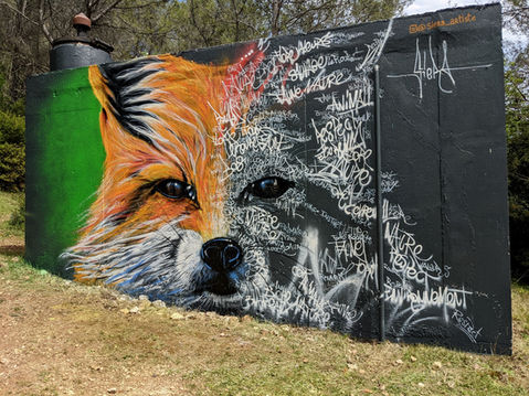 Siera - Fresque Murale d'un Renard.