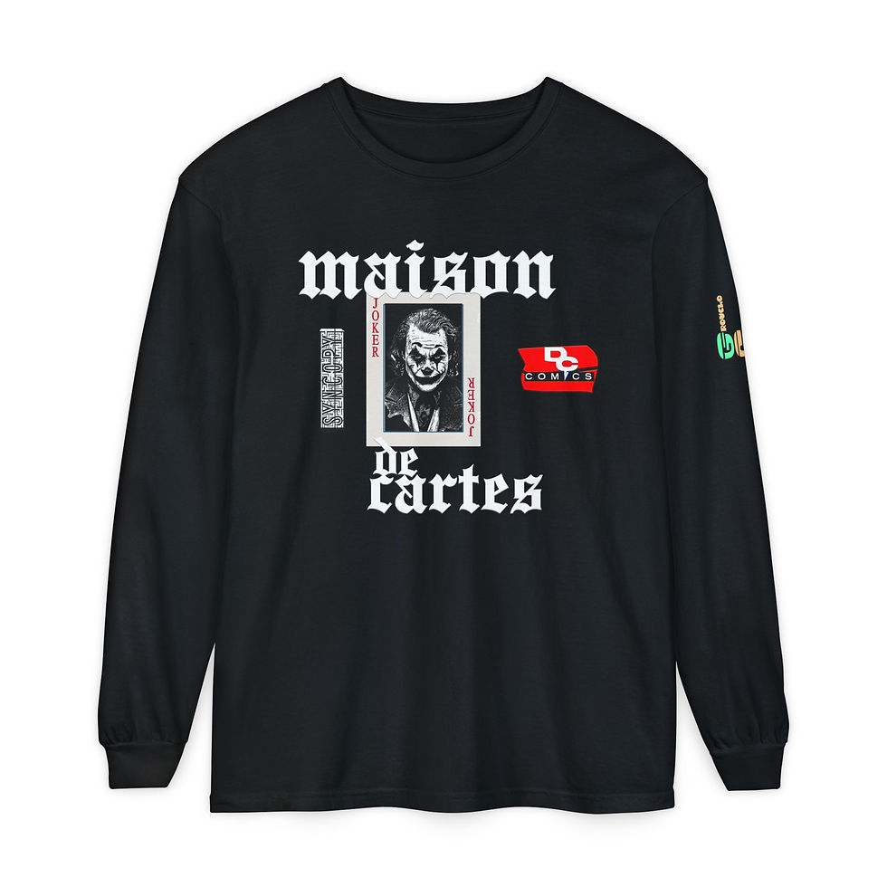 Thumbnail: Maison De Cartes Long Sleeve Tee — Joker Collage Graphic