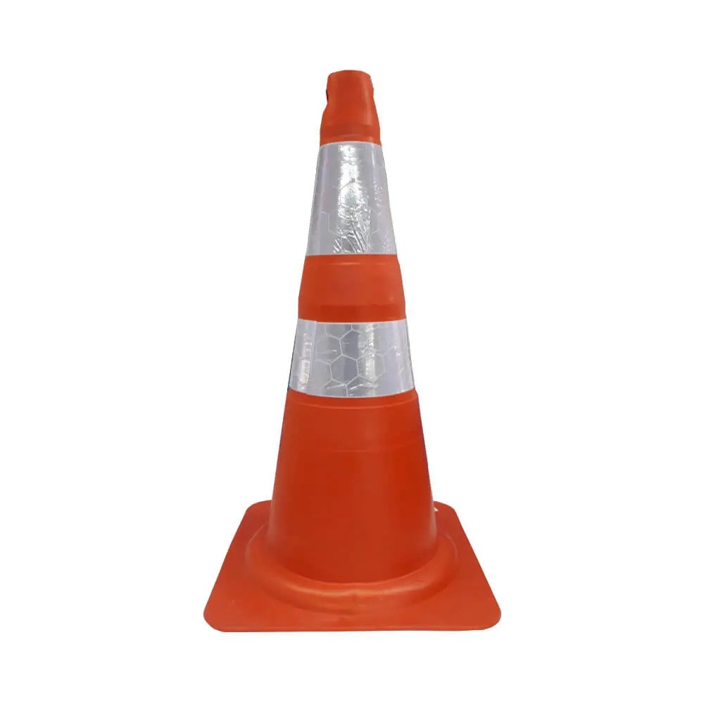 Cone de sinalização com faixa refletiva - 75 cm
